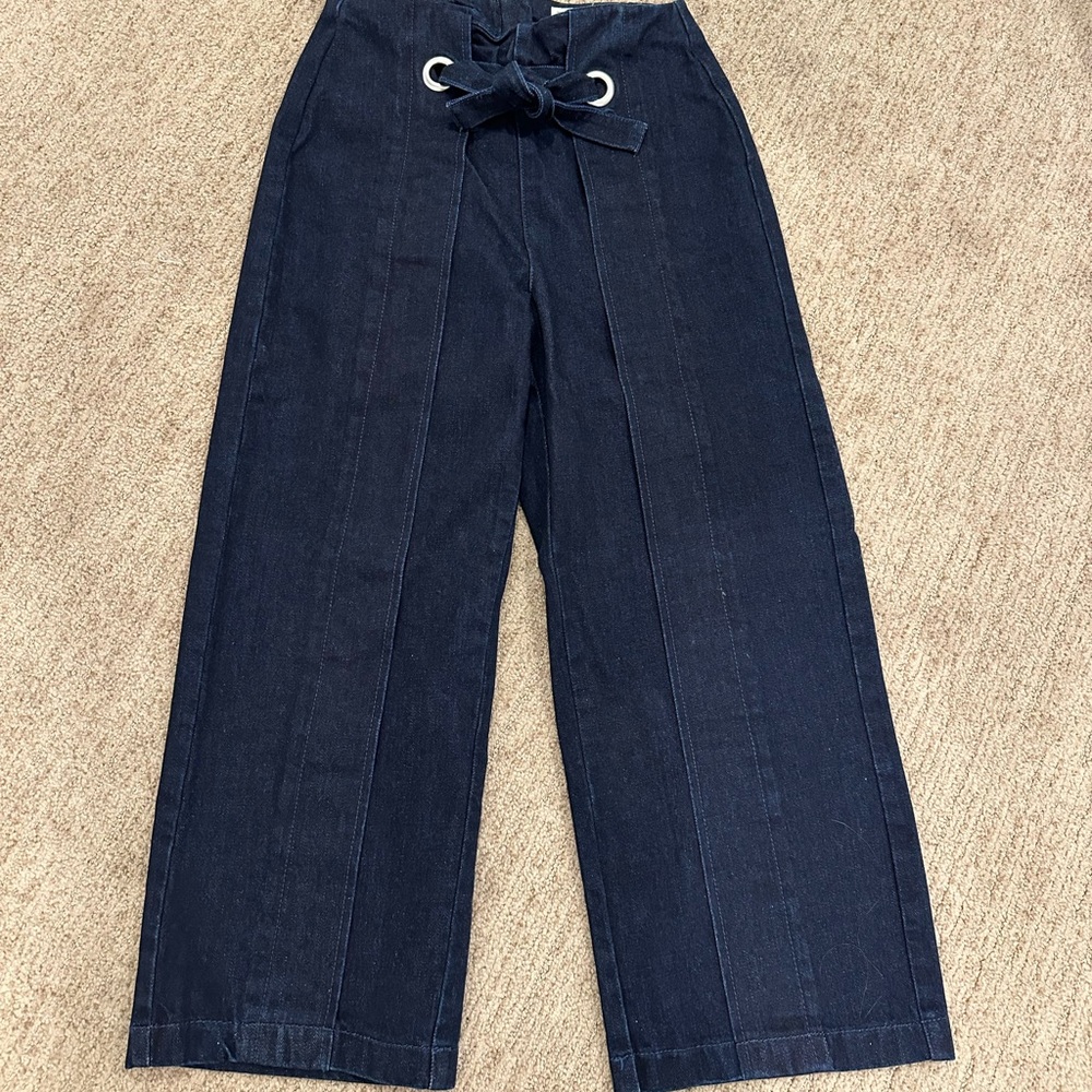 Nordstrom top shop denim wide leg jeans/pants